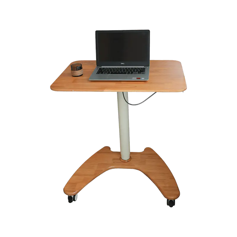 SK06-01 Bureau pneumatique à hauteur réglable en bois naturel