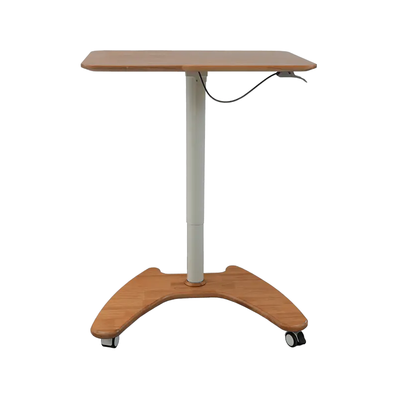 SK06-01 Bureau pneumatique à hauteur réglable en bois naturel