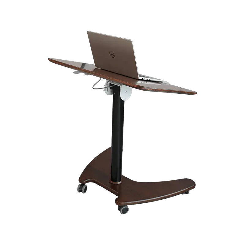 Bureau inclinable pneumatique à hauteur réglable en bois massif noyer SK06