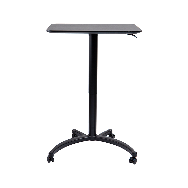 TH-13 (Colonne de pieds à tête de chat avec colonne à panneau carré) Bureau pneumatique à hauteur réglable