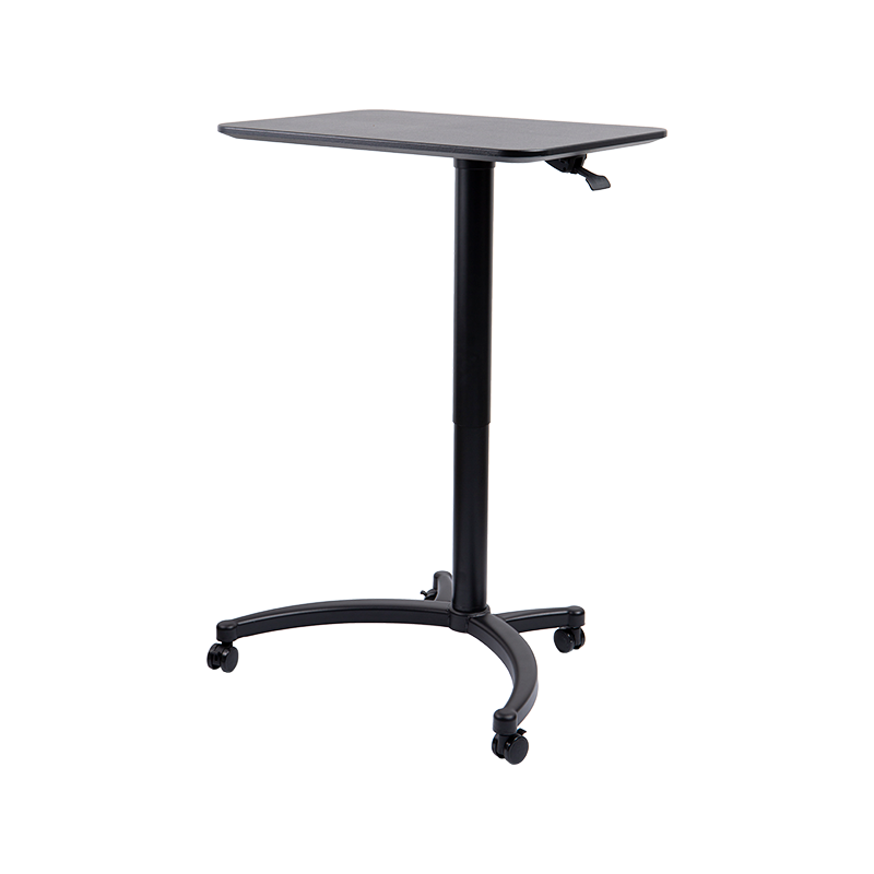 TH-13 (Colonne de pieds à tête de chat avec colonne à panneau carré) Bureau pneumatique à hauteur réglable