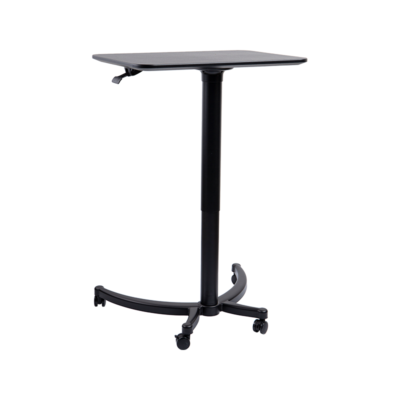 TH-13 (Colonne de pieds à tête de chat avec colonne à panneau carré) Bureau pneumatique à hauteur réglable
