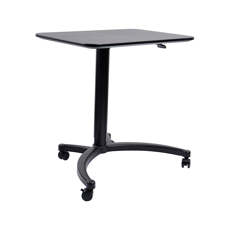 TH-13 (Colonne de pieds à tête de chat avec colonne à panneau carré) Bureau pneumatique à hauteur réglable